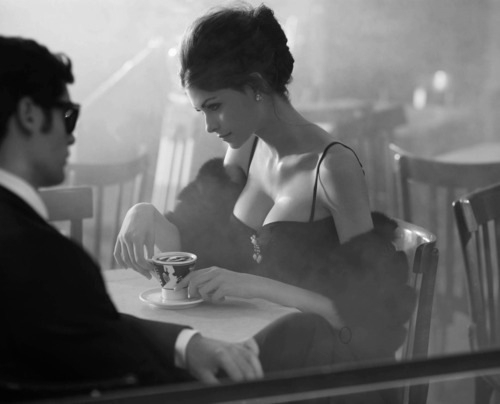 pretty at a table